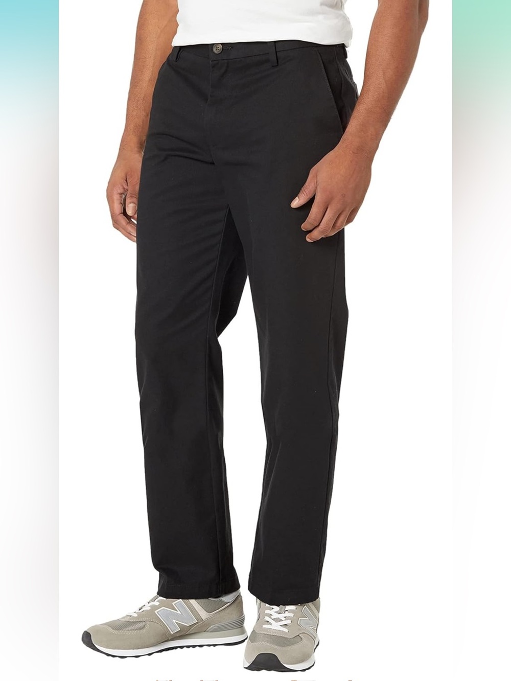 Men's Black Straight-Fit Pants